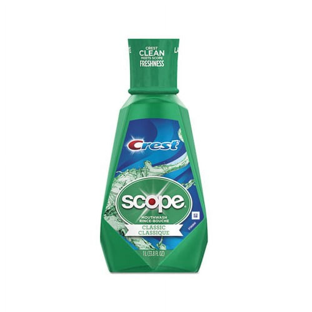 Scope Mouth Rinse Classic Mint, 1 L Bottle, 6/Carton Crest