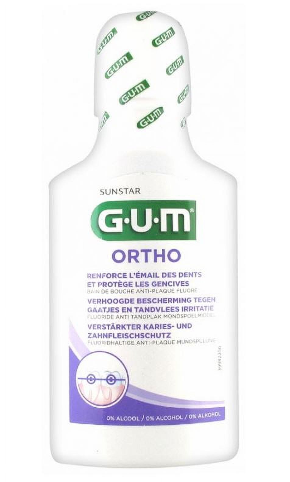 GUM Ortho Anti-Plaque Mouthwash 300ml GUM