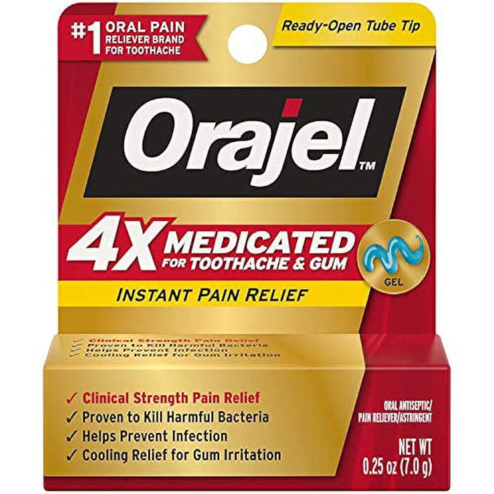 Orajel, Instant Pain Relief Gel, Severe Toothache - 0.25 oz, 2 Pack Orajel