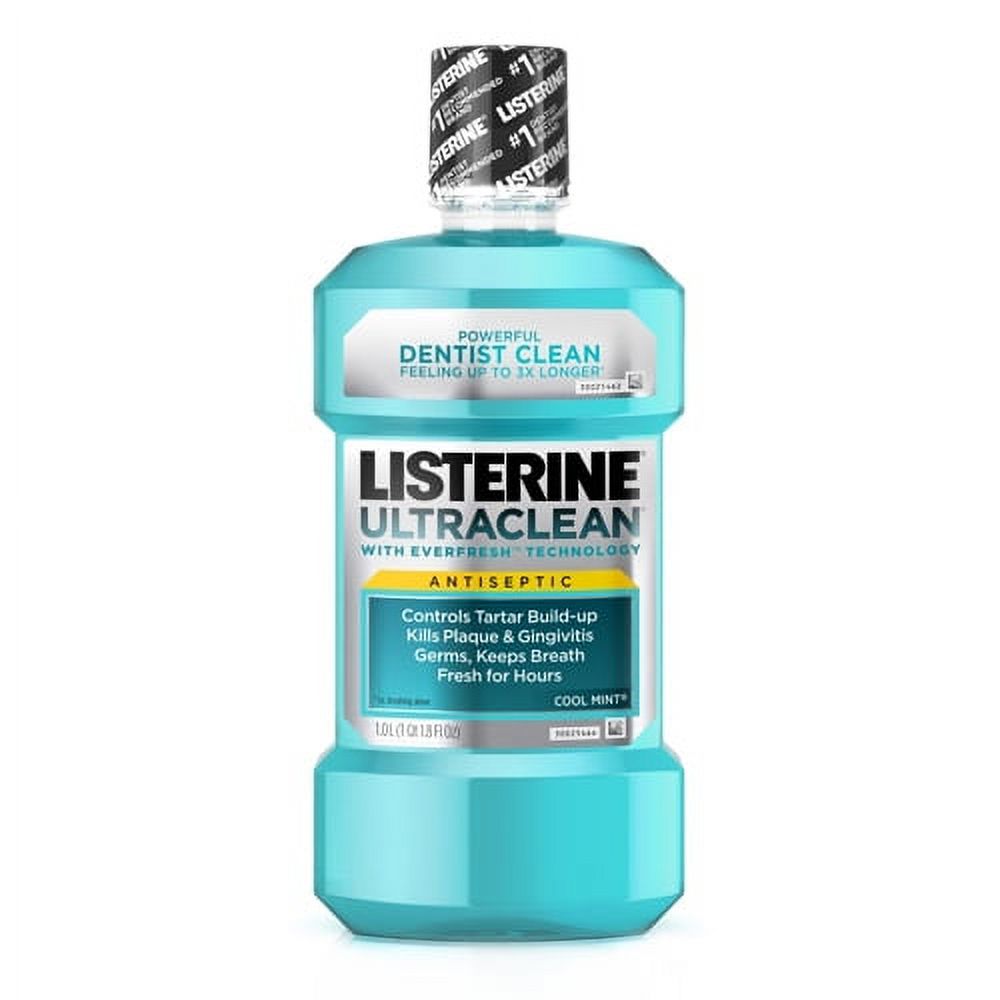 Listerine Ultra Clean Antiseptic Mouthwash, Cool Mint - 1 Ltr, 2 Pack Listerine