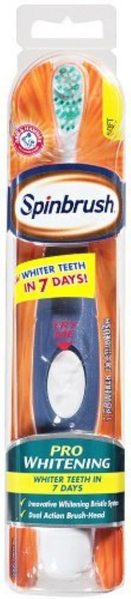 Arm & Hammer Spinbrush Pro Whitening Soft Bristle Power Toothbrush, 1 ct Arm & Hammer