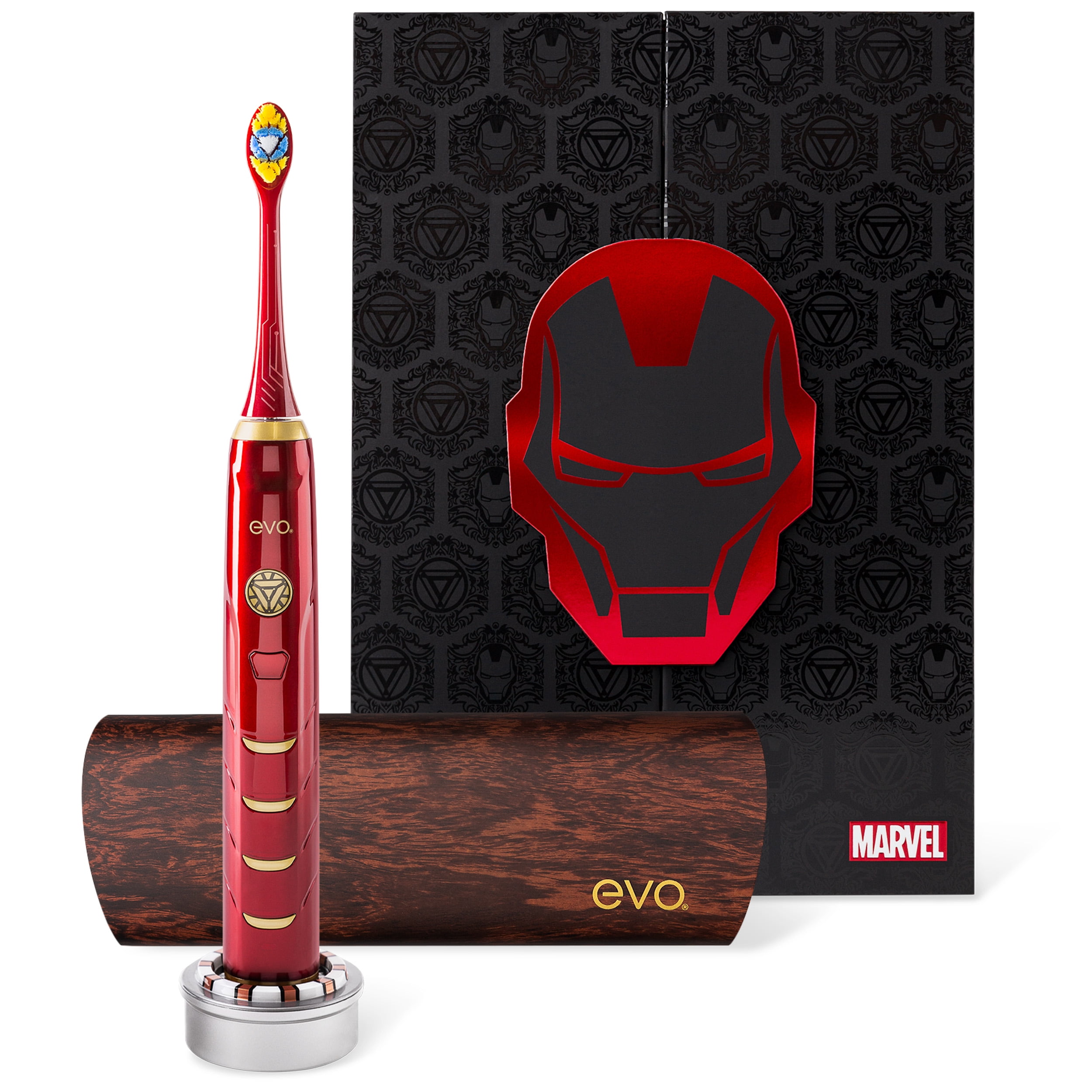 EVO IRM-1 Rechargeable Iron Man Sonic Toothbrush with Travel Case for Adults, Collector's Edition EVO