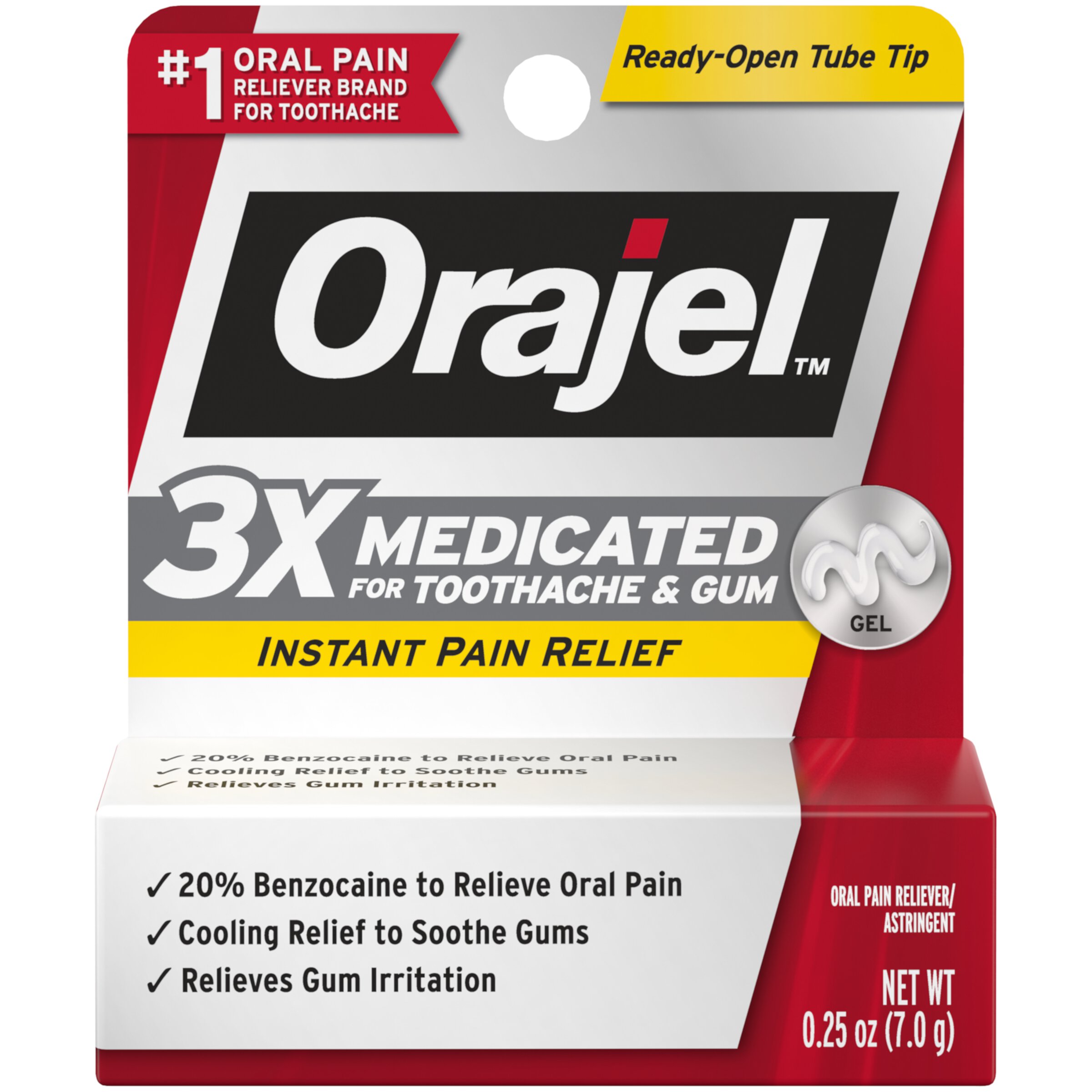 Orajel Maximum Strength Toothache Pain Relief Gel 0.25 oz Orajel