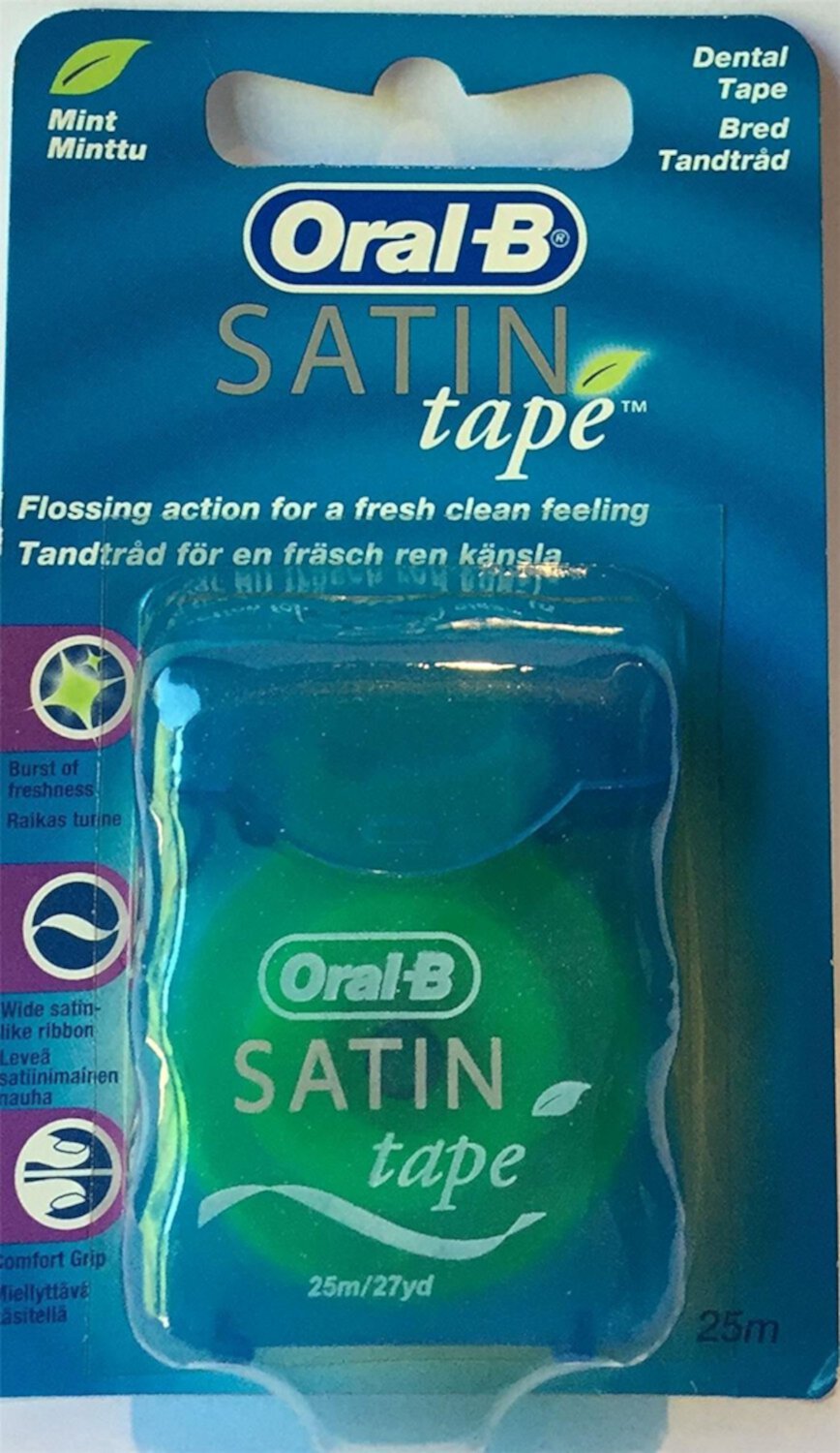 Six Packs Of Satin Tape Mint 25M, By Oral B Oral-B