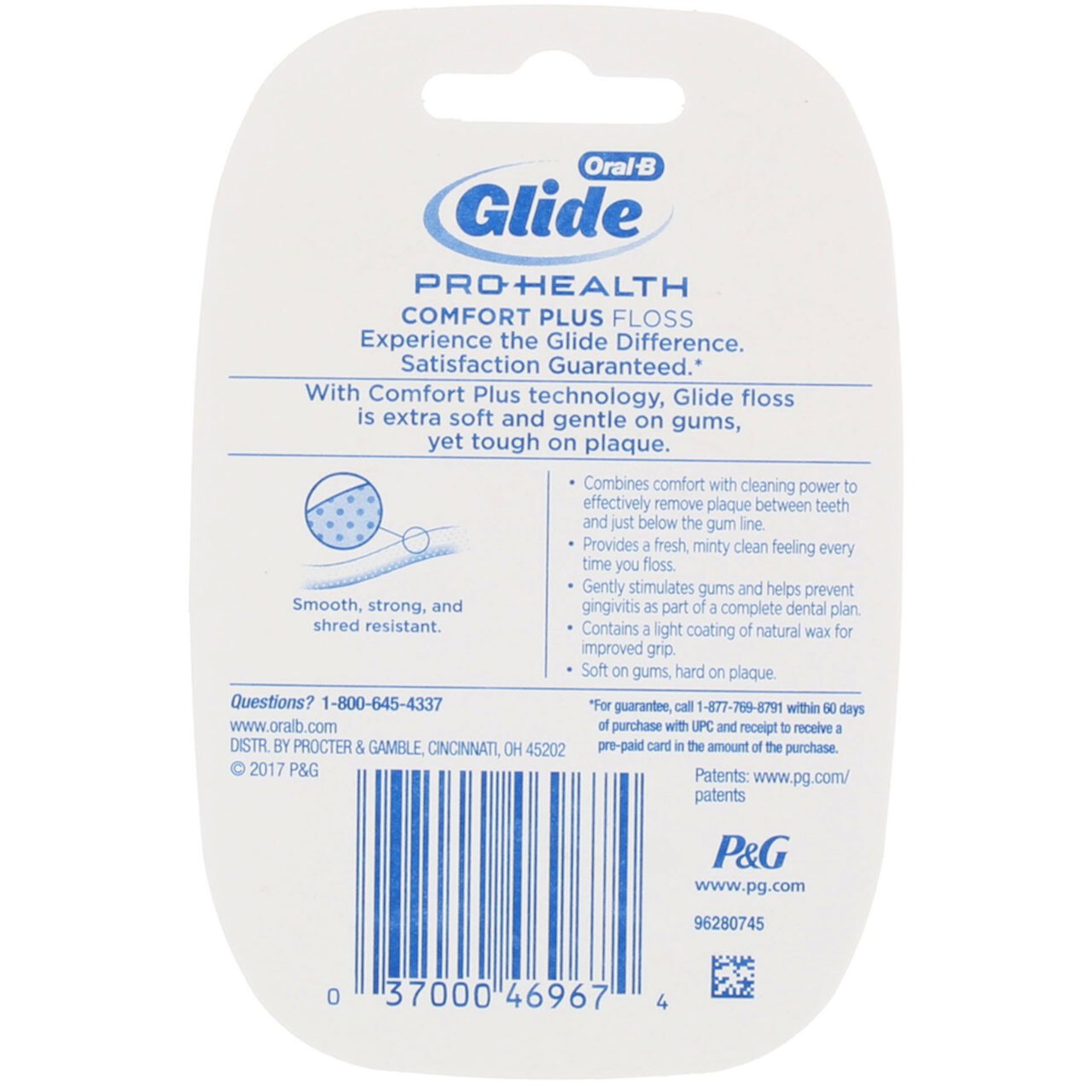 2 Pk Oral-B Glide PRO-HEALTH Comfort Plus Dental Floss, Mint, 43.7 yd (40 m) Ea Oral-B