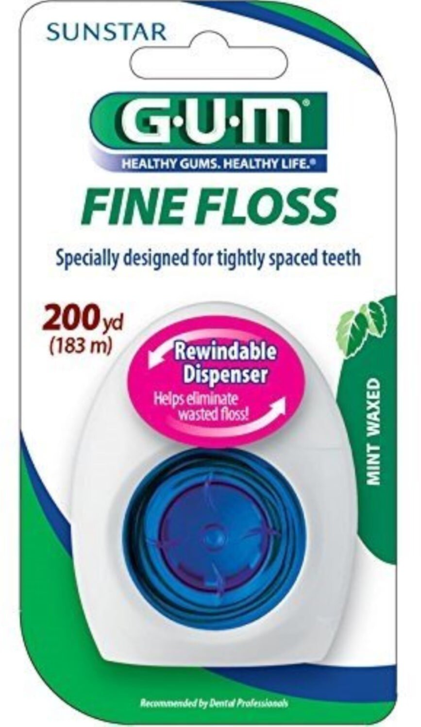 GUM Fine Floss Mint Waxed 200 yd GUM