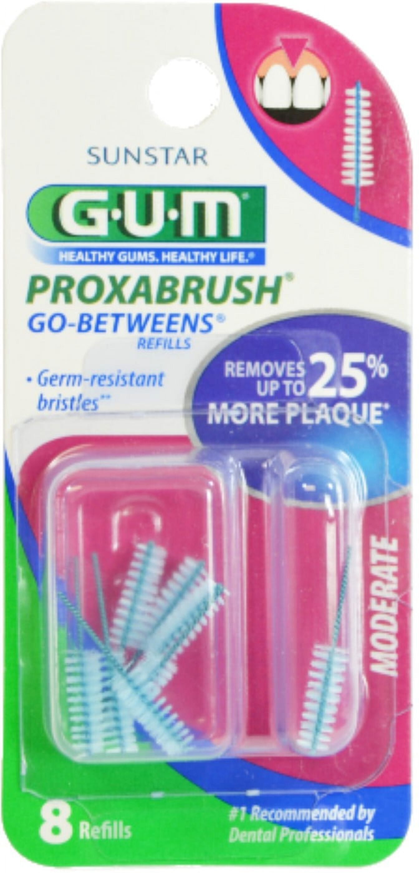 GUM Go-Betweens Proxabrush Refills Moderate [612] 8 Each GUM