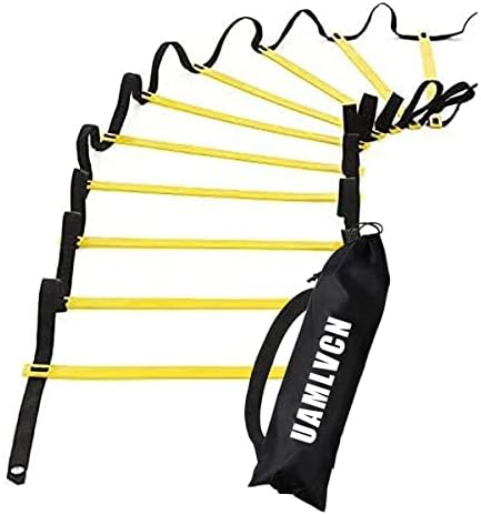 Sport Agility Ladder Soccer Training with Equipment Bag Fitness or Speed Agility Training for Training Football Soccer Basketball Athletes and Teens or Kids Yellow/Red/Blue Uamlvcn