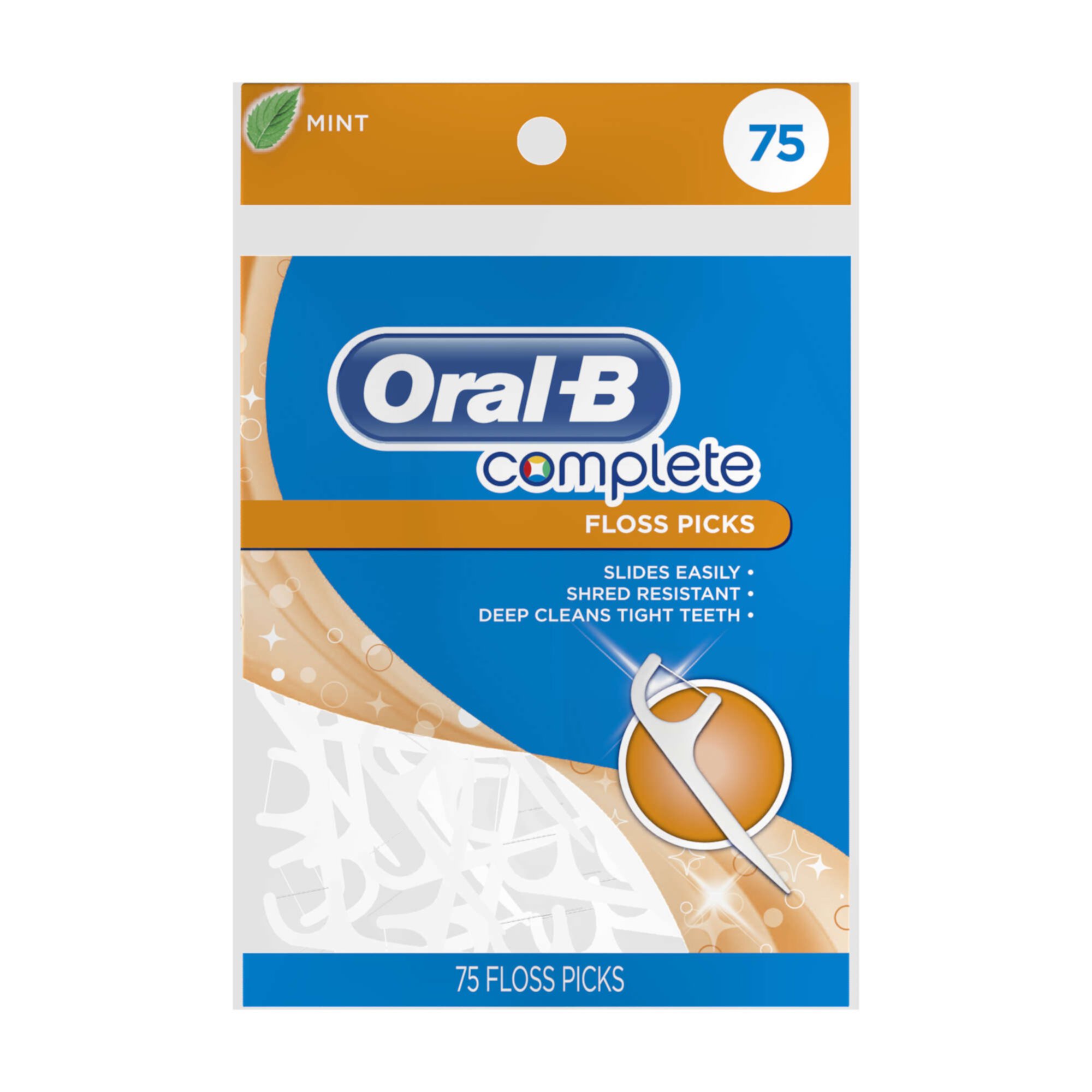 Oral-B Complete Dental Floss Picks, Mint, 75 Count Oral-B