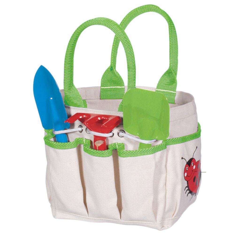 Toysmith Kids' Garden Tote with Trowel, Rake and Shovel TOYSMITH