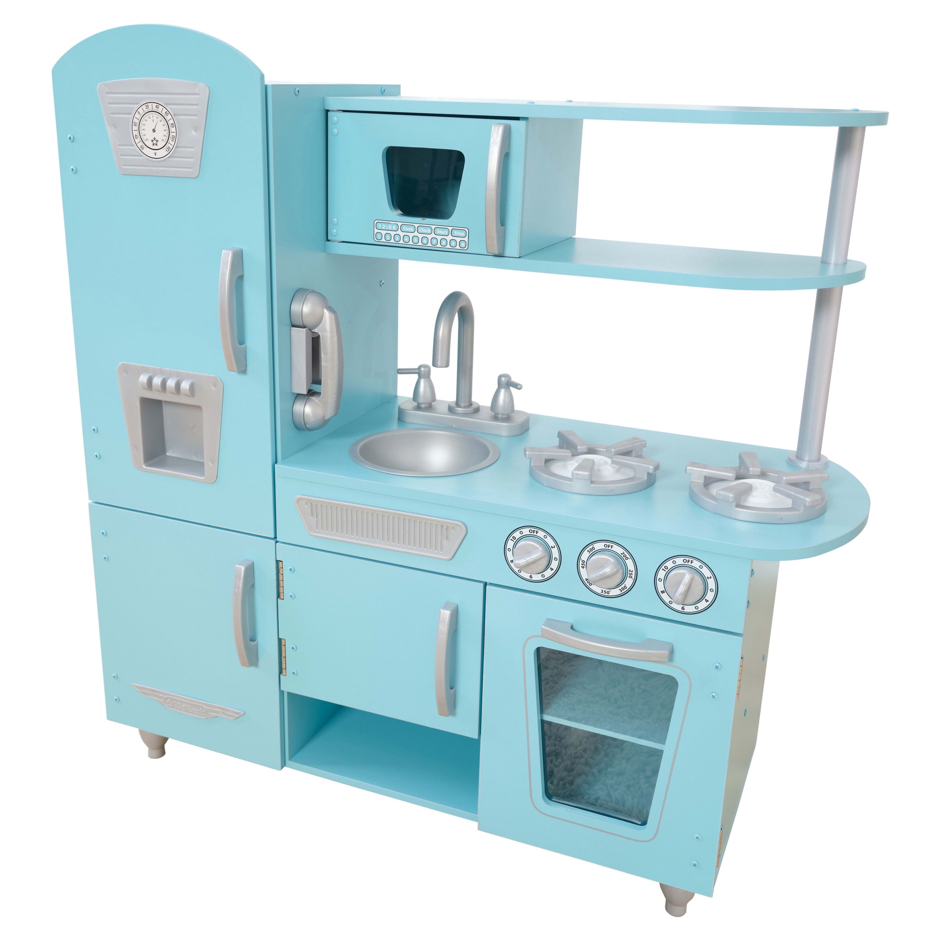 KidKraft Vintage Wooden Blue Play Kitchen with Ice Maker & Play Phone KidKraft