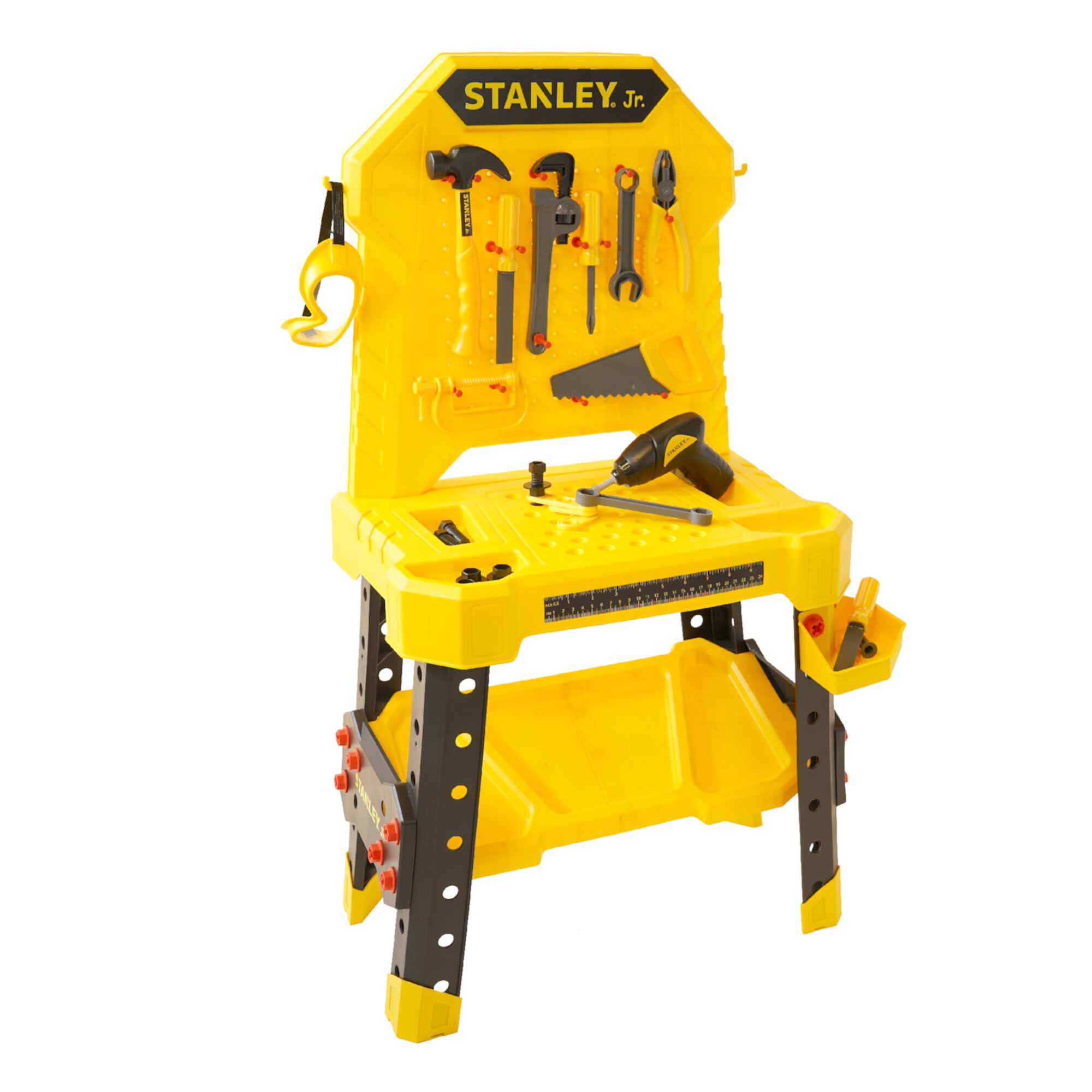 STANLEY Jr. Kids Pretend Play Workbench & Power Drill & Toolset STANLEY