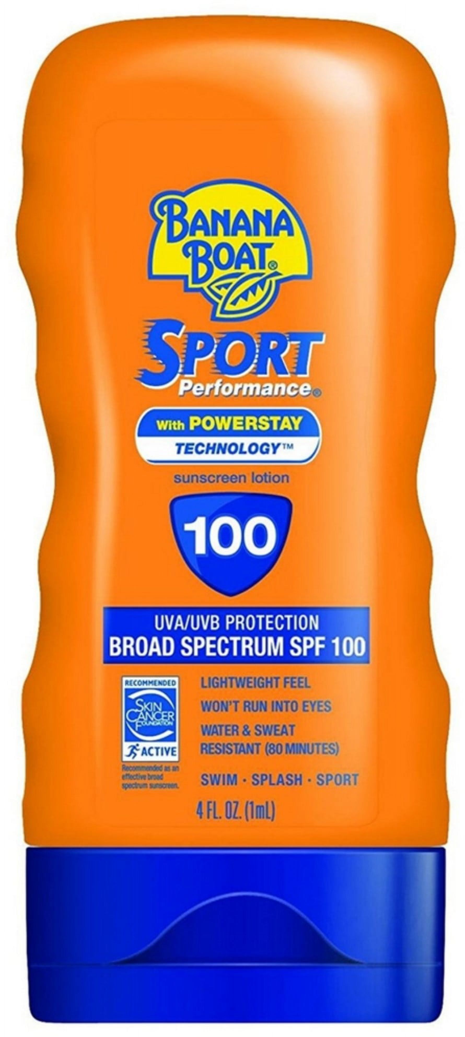 Banana Boat Sport Performance Sunscreen Lotion SPF 100 4 oz (Pack of 2) BANANA BOAT