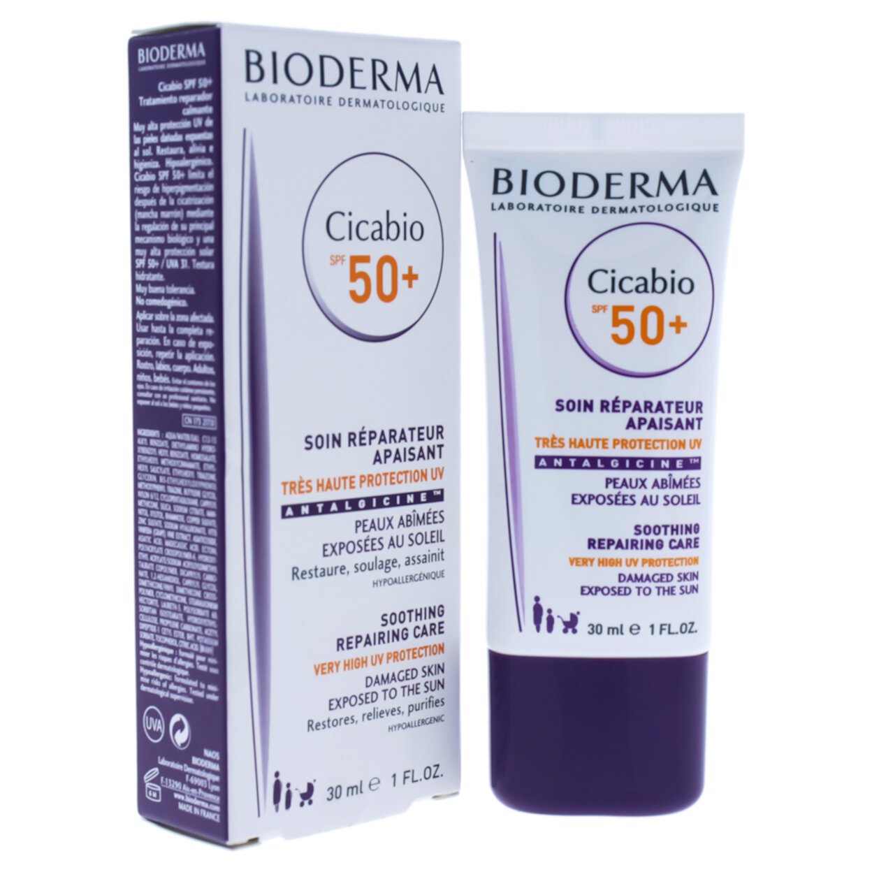 Cicabio Soothing Repairing Care SPF 50 by Bioderma for Unisex - 1 oz Sunscreen Bioderma