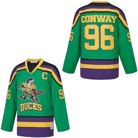 Хоккейное джерси Movie Baseball Mens Mighty Ducks #96 Charlie Conway #99 Adam Banks #33 Greg Goldberg Movie Baseball