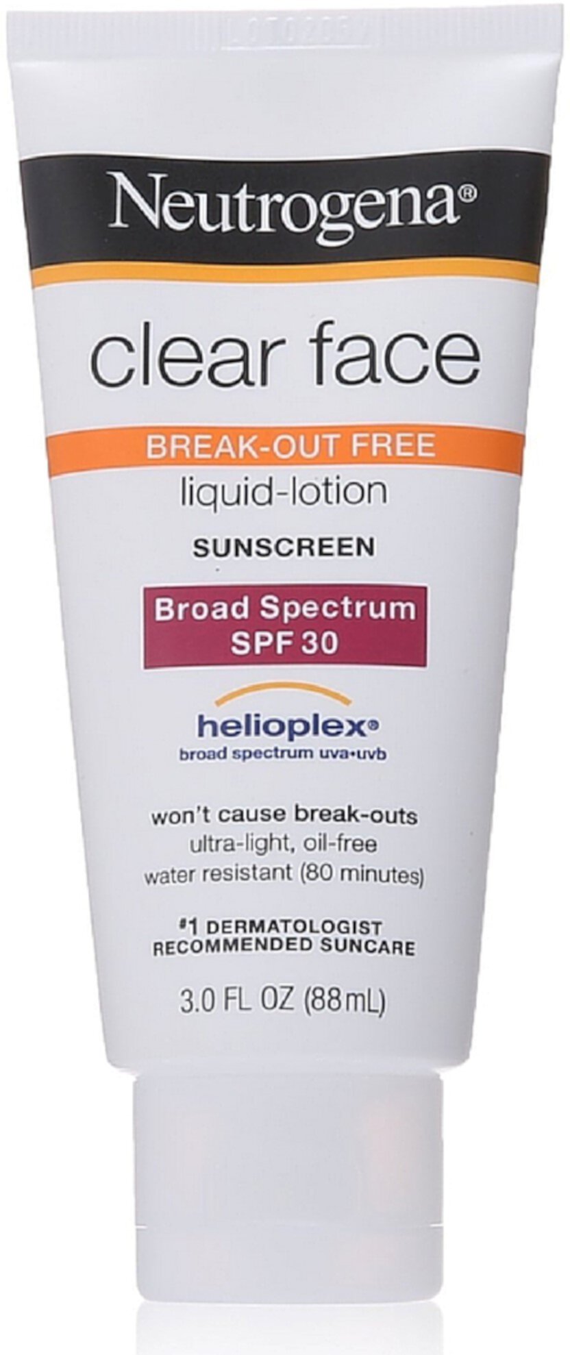 Neutrogena Clear Face Break-Out Free Liquid-Lotion Sunscreen SPF 30 3 oz (Pack of 3) Neutrogena