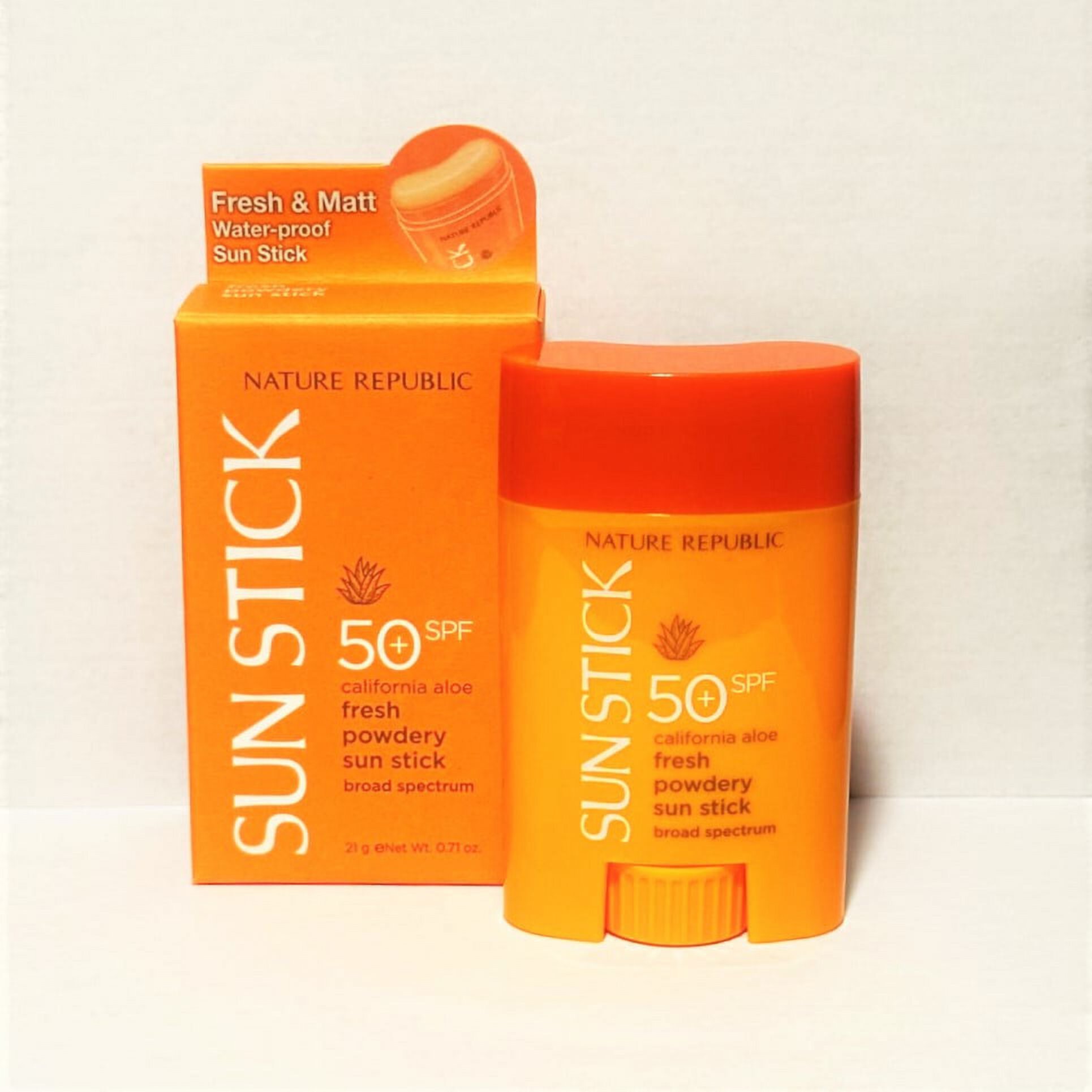 Nature Republic California Aloe Fresh Powdery Sun Stick SPF50+ 21g *NIB* Nature Republic