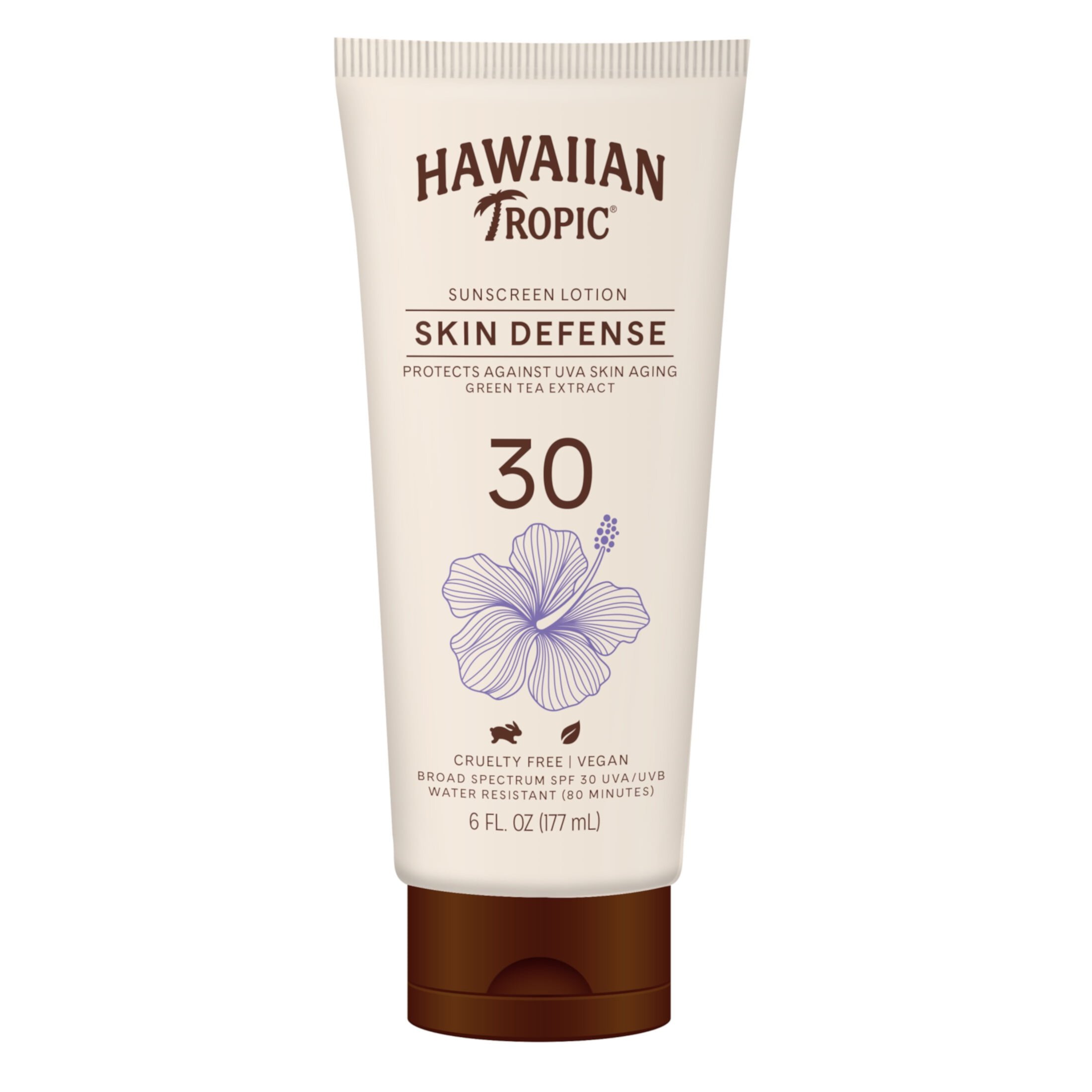 Hawaiian Tropic Skin Defense Sunscreen Lotion SPF 30, 6oz Hawaiian Tropic