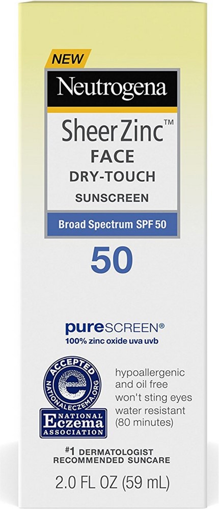 3 Pack - Neutrogena Sheer Zinc Face Dry-Touch Sunscreen Broad Spectrum SPF 50 2 oz Neutrogena