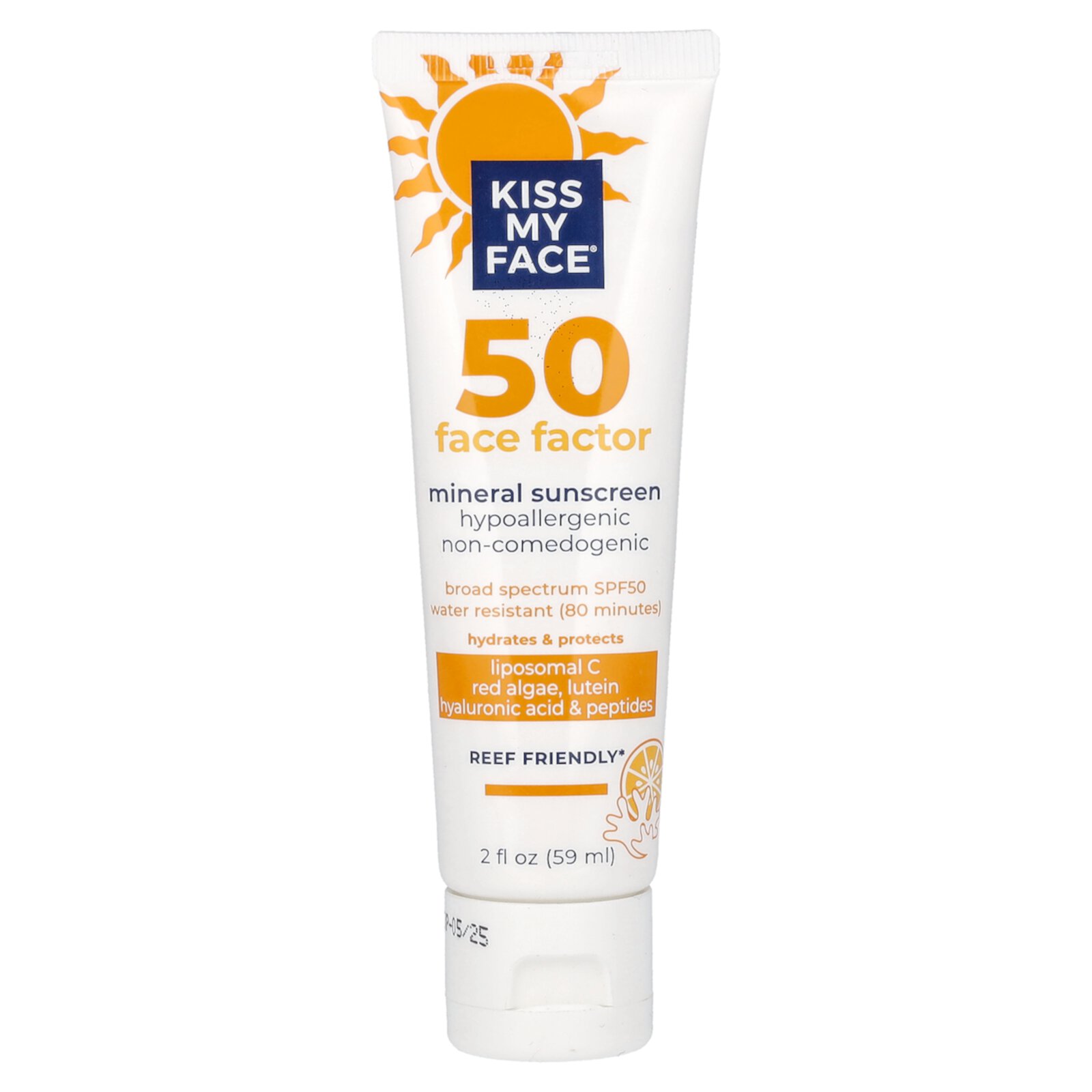 Kiss My Face 50 Face Factor, Mineral Sunscreen, SPF 50, 2 fl oz (59 ml) Kiss My Face