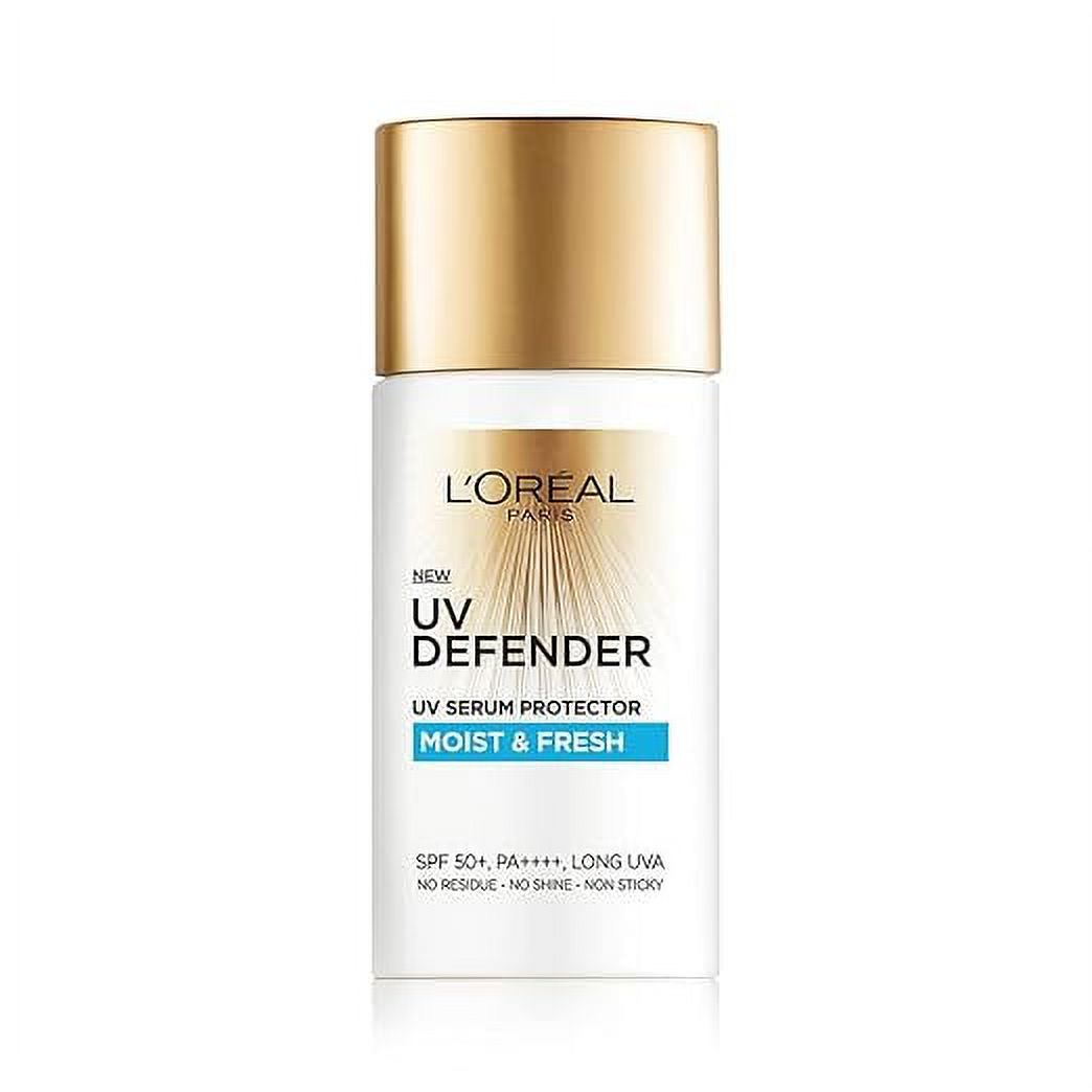 L'Oreal Paris Sunscreen, Non-Greasy, Hydrating Sunscreen With Hyaluronic Acid, UVA & UVB Protection, With SPF 50 PA+++, Moist & Fresh, UV Defender Serum Protector, 50 ml L'Oréal Paris