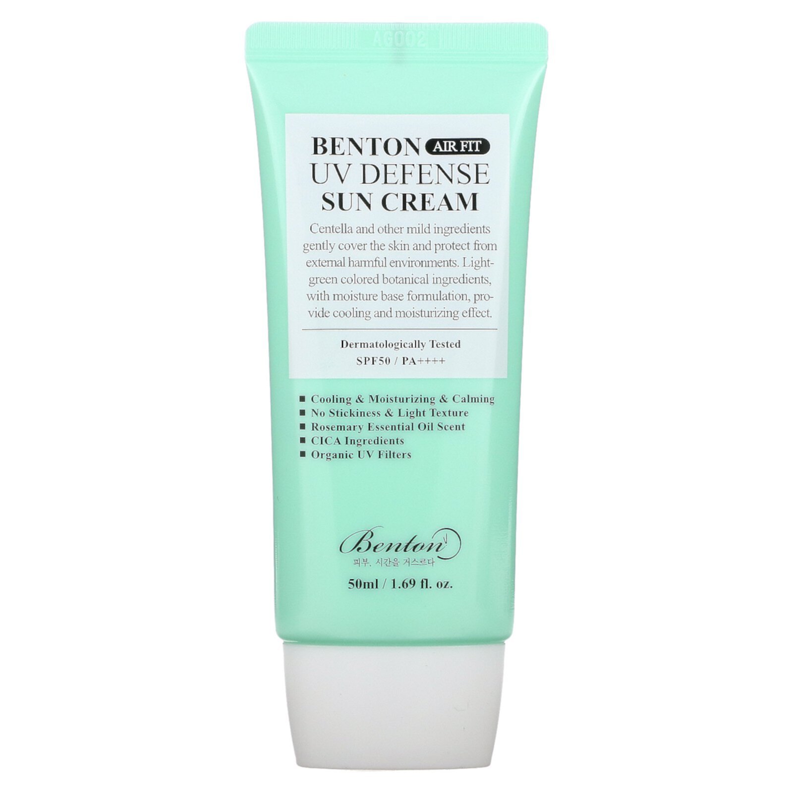 Крем солнцезащитный Benton Air Fit UV Defense, SPF 50/PA++++, 50 мл, увлажняет и охлаждает Benton