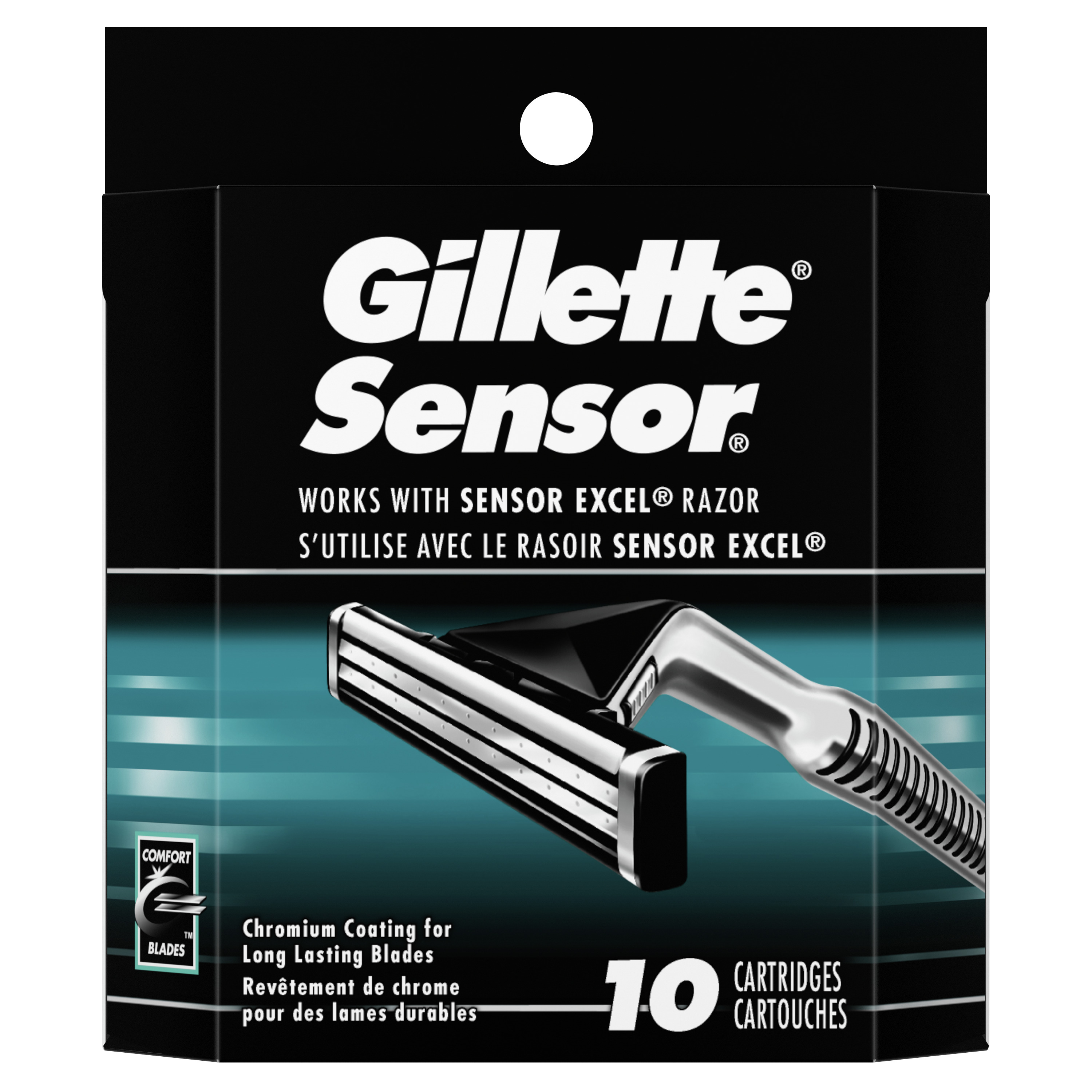 Gillette Sensor Men's Razor Blade Refills, 10 Count Gillette