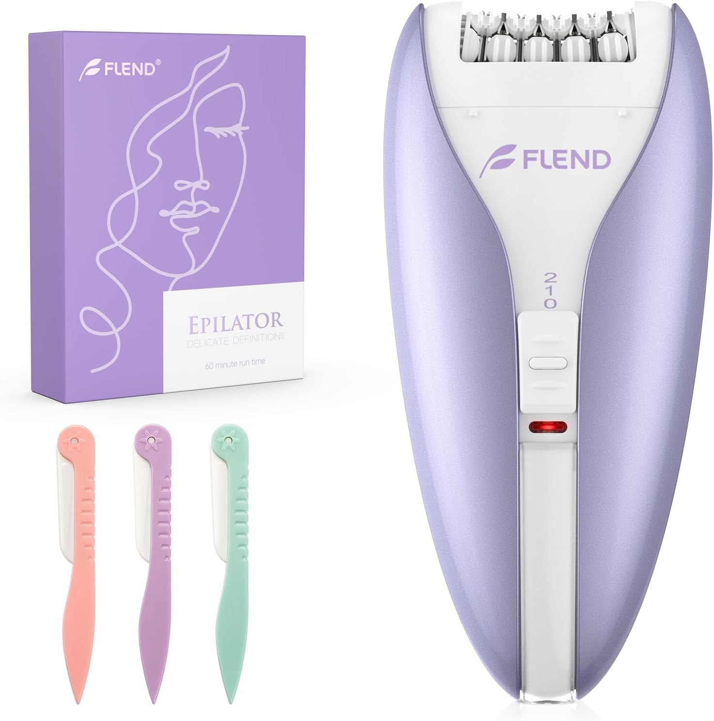 Flend Epilator, Silent Epilator for Women, 2 Speed Setting Facial Epilator Smooth Glide Epilator for Women Face Epilator, Facial Hair Removal Epilators Hair Remover for Women Face Legs Bikini Arms Flend