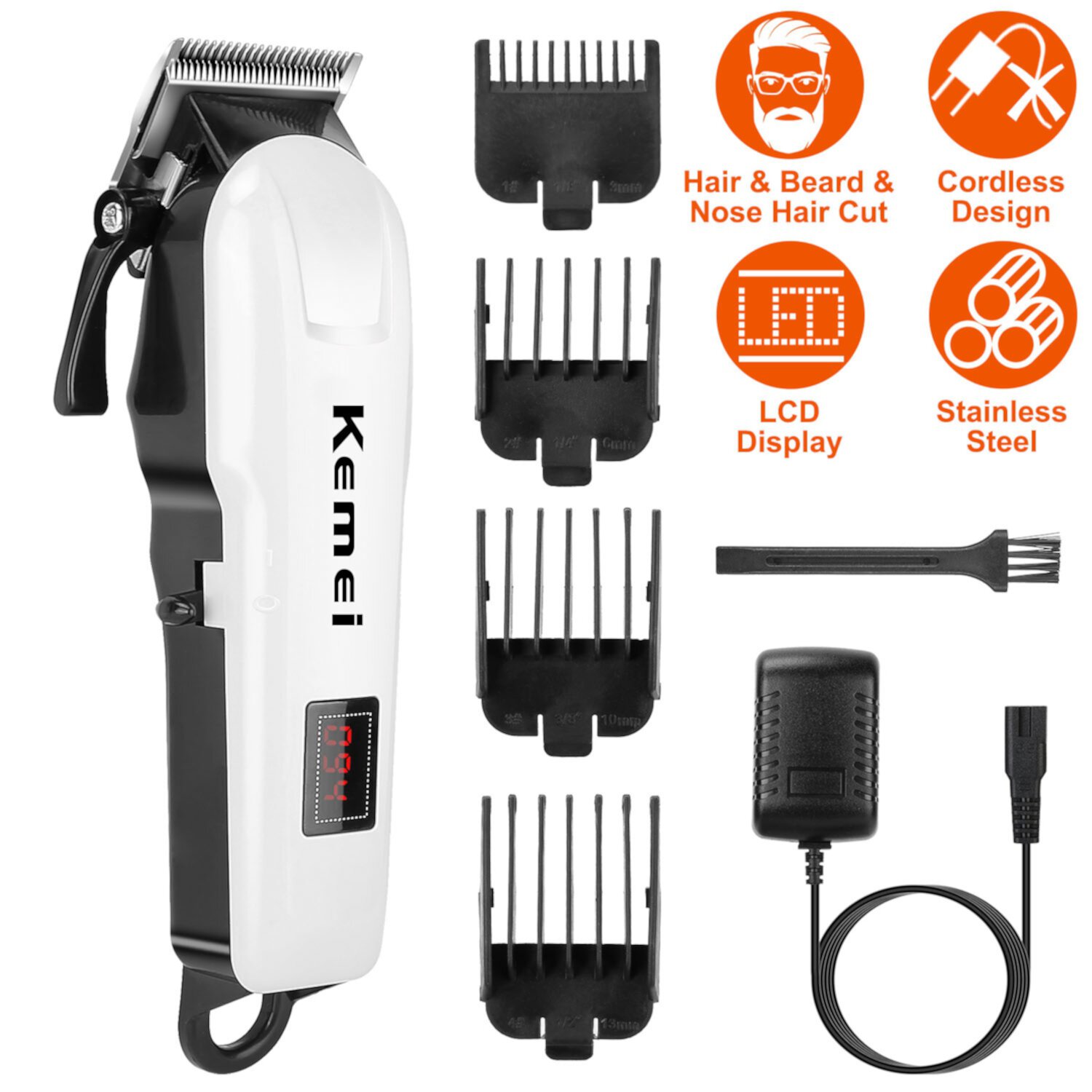 Kemei Hair Trimmer Corded Hair Cutting Kit for Men,,Rechargeable Home Haircut Kemei