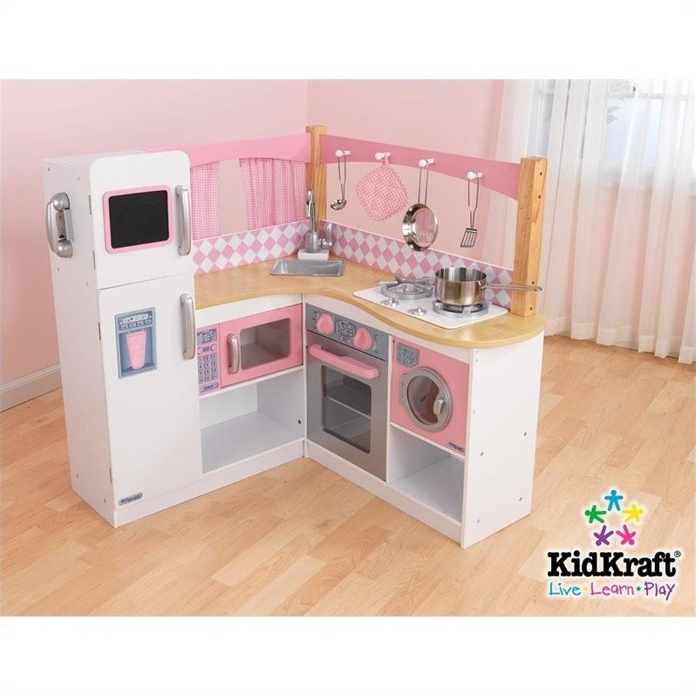 KidKraft Grand Gourmet Corner Play Kitchen with 5 Accessories KidKraft