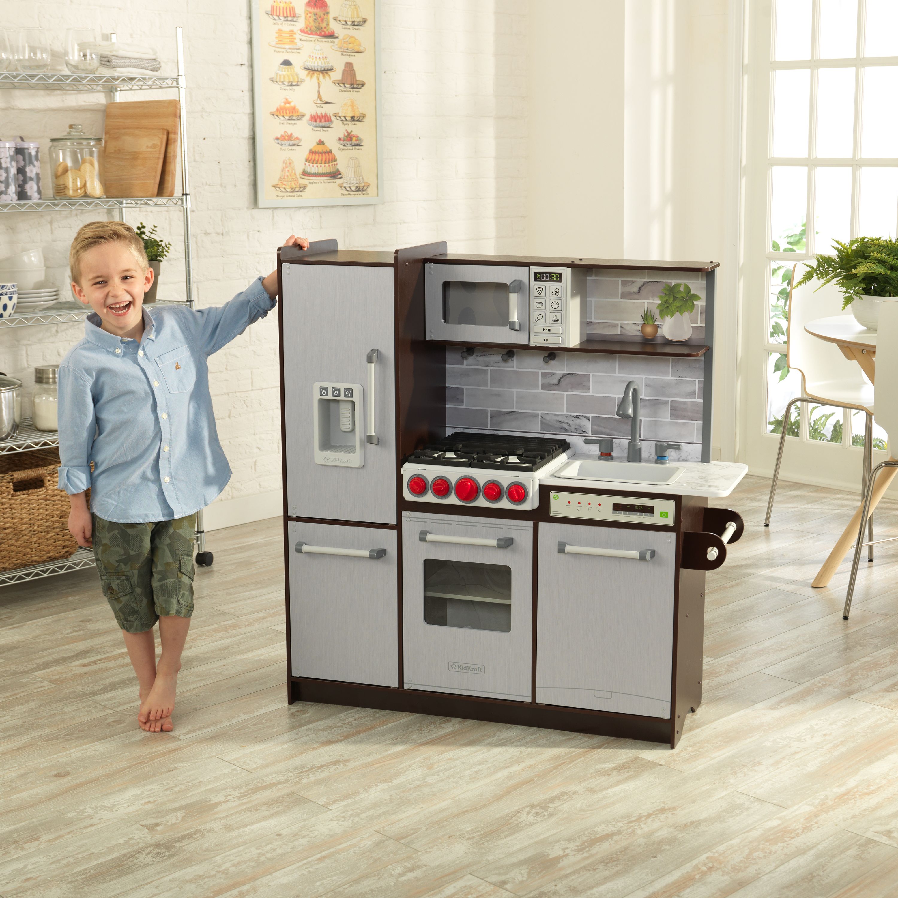 KidKraft Uptown Elite Espresso Play Kitchen with EZ Kraft Assembly KidKraft