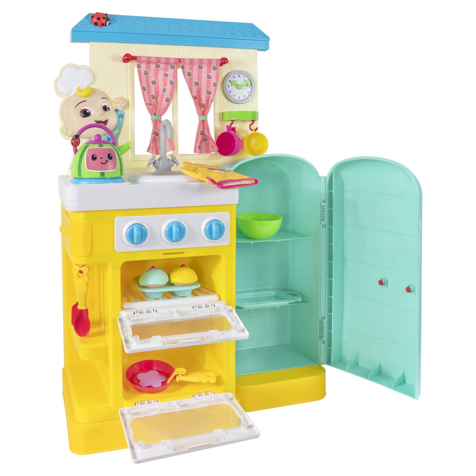 CoComelon 3' Little Kitchen Playset With Lights & Sounds, 19 Pieces CoComelon