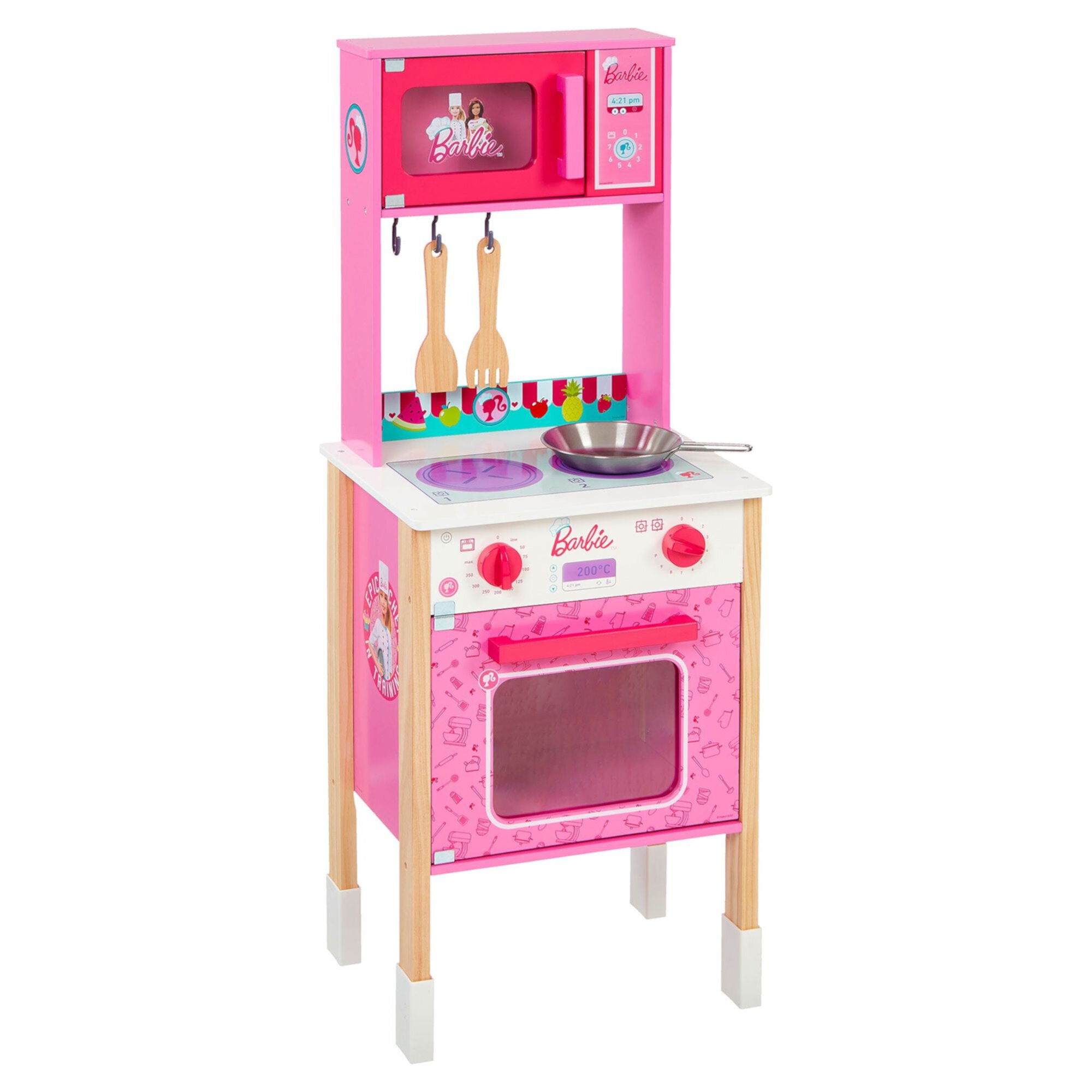 Theo Klein Barbie Epic Chef Wooden Toy Kitchen Playset for Kids 3 and Up Theo Klein