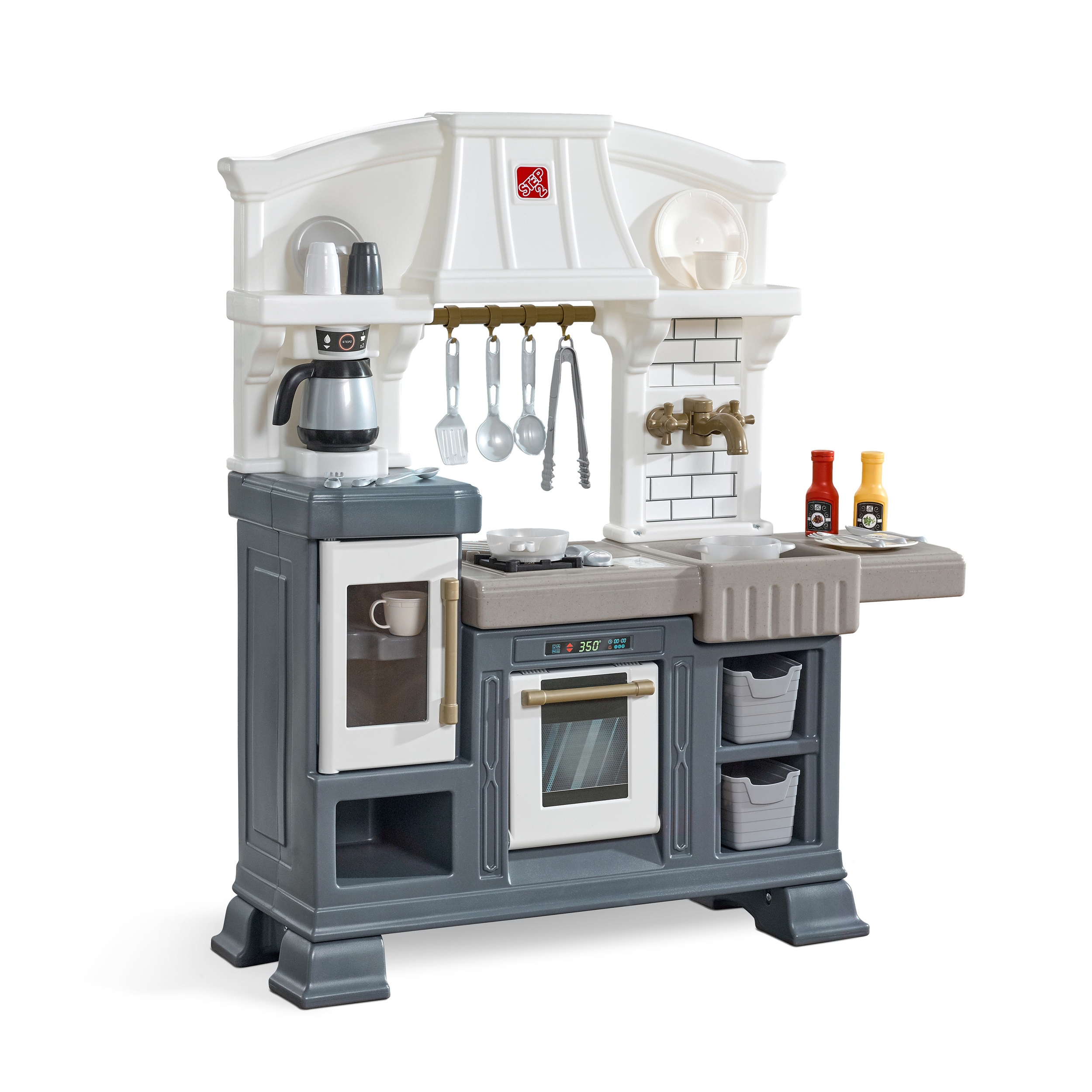 Step2 Gilded Gourmet Gray Plastic Playset Kitchen Toy for Kids Step2