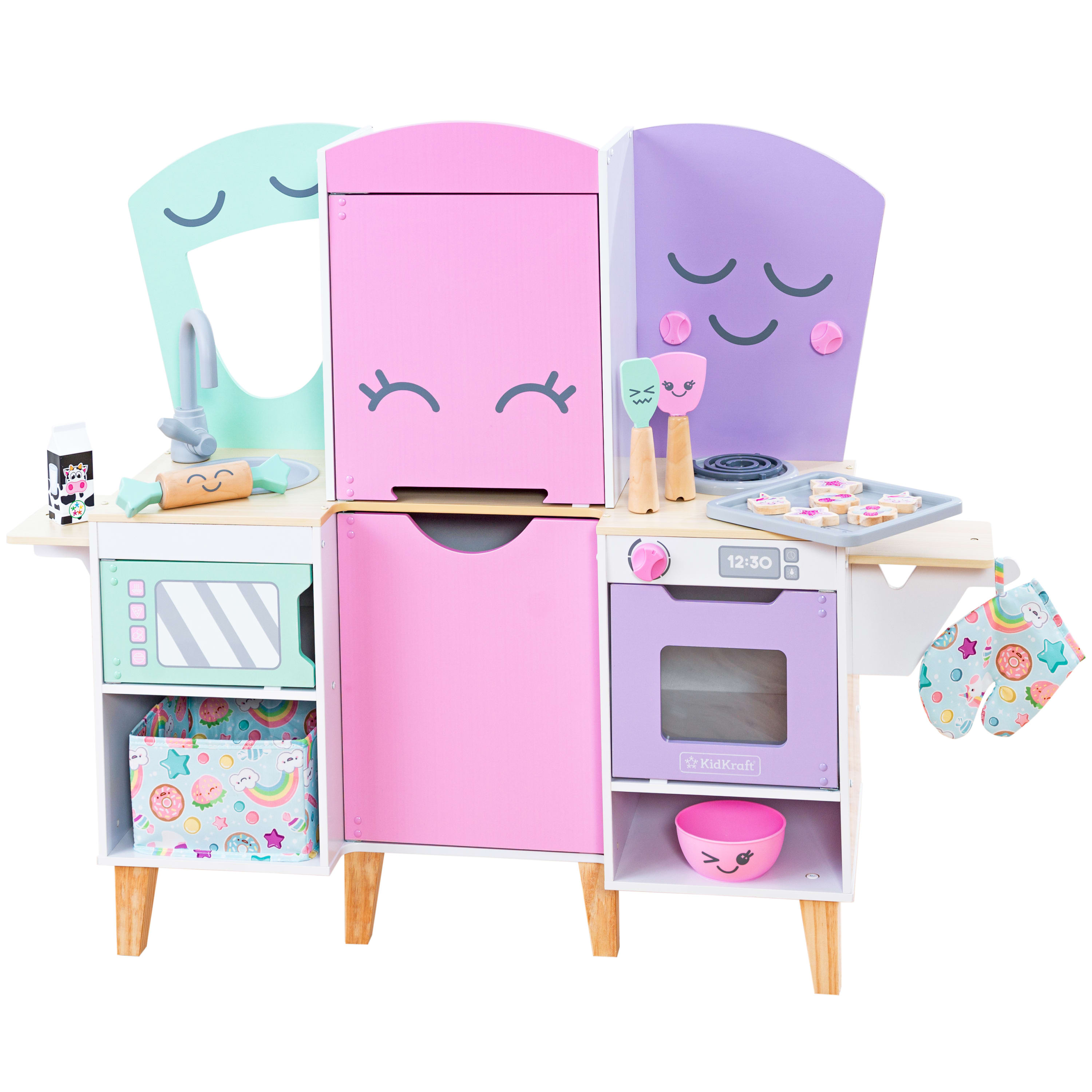 KidKraft Lil' Friends Wooden Play Kitchen with 14 Play Pieces KidKraft