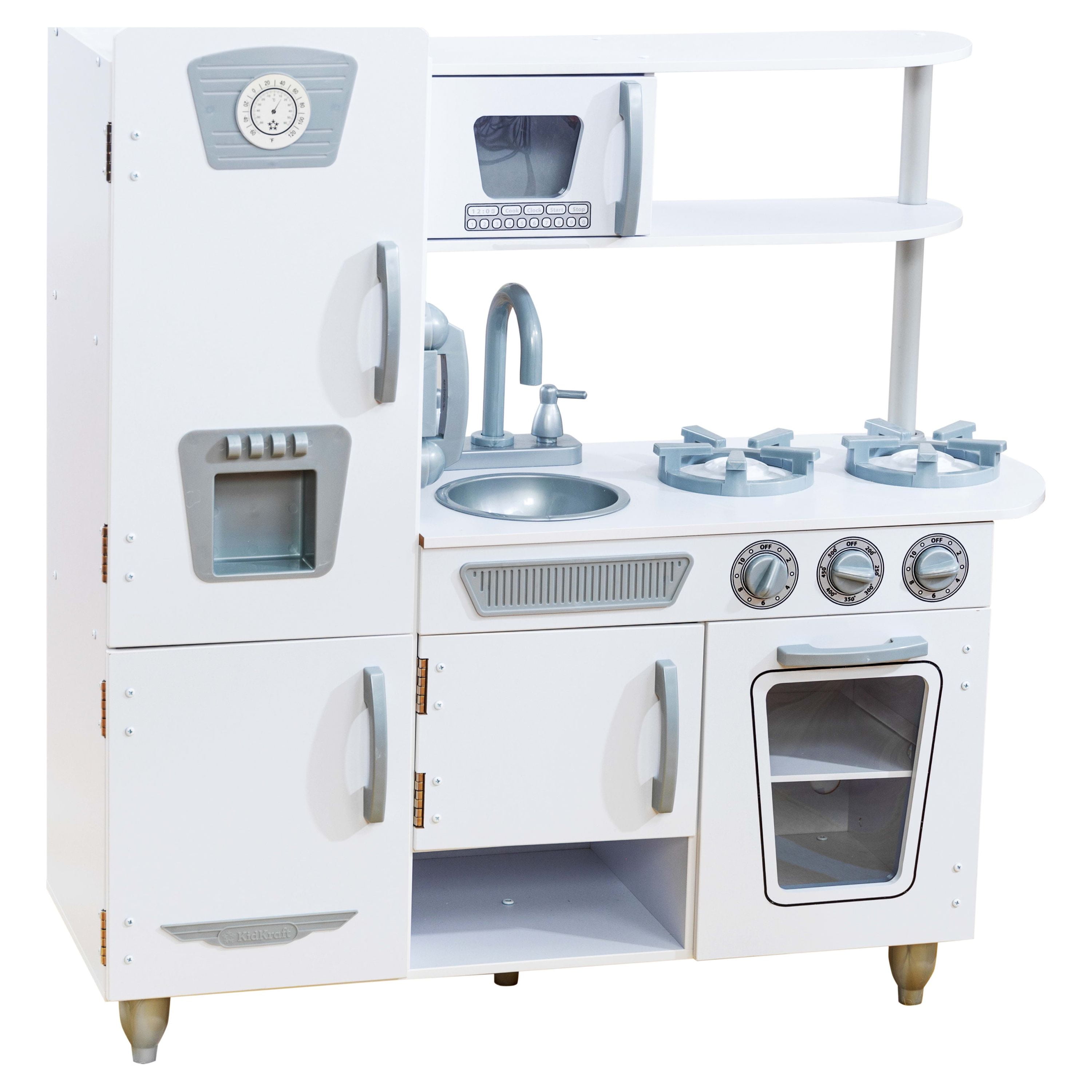 KidKraft Vintage Wooden White Play Kitchen with Ice Maker & Play Phone KidKraft