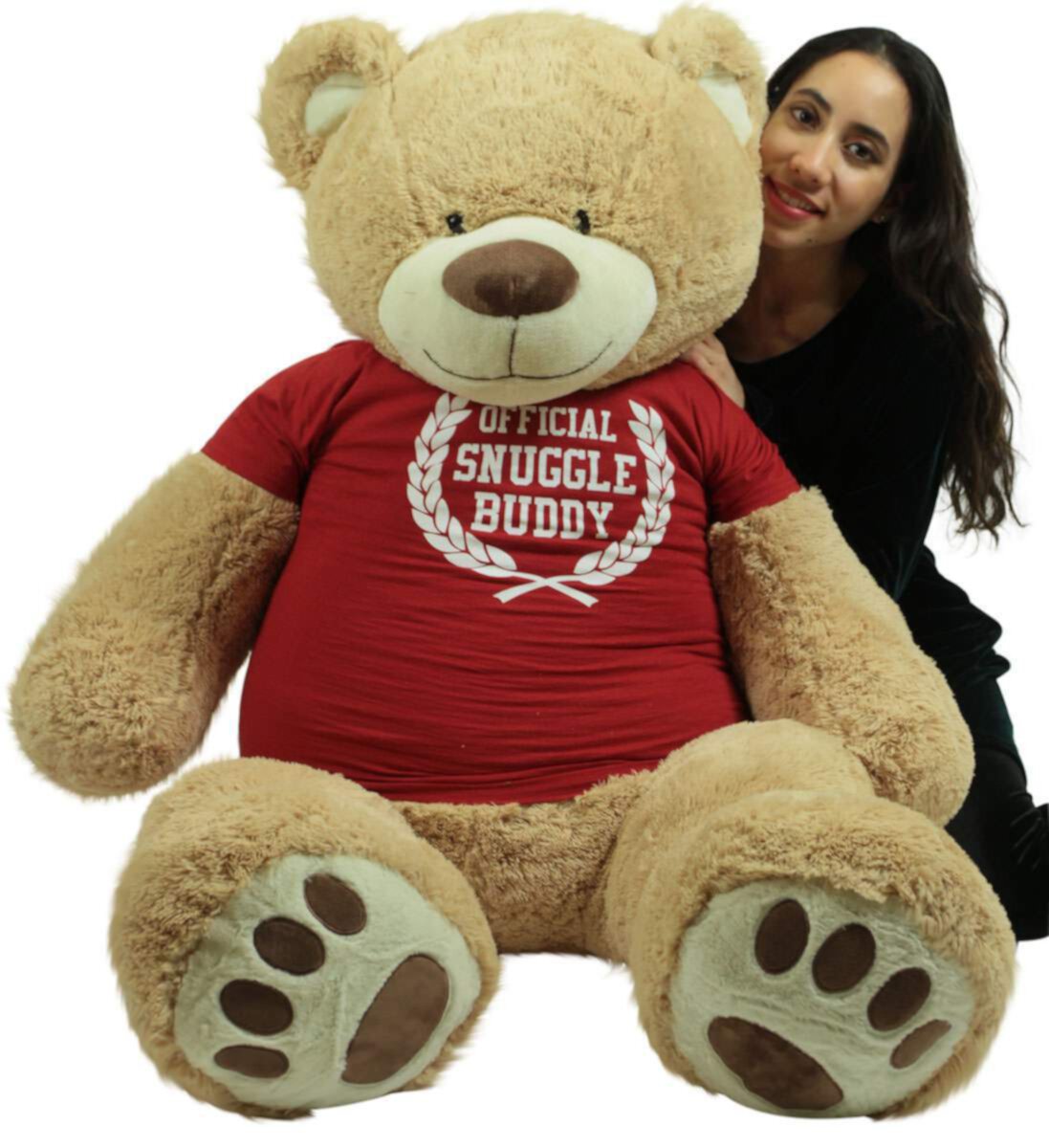 5 Foot Giant Teddy Bear Soft 60 Inch, Wears Removable T-shirt Official Snuggle Buddy Big Plush