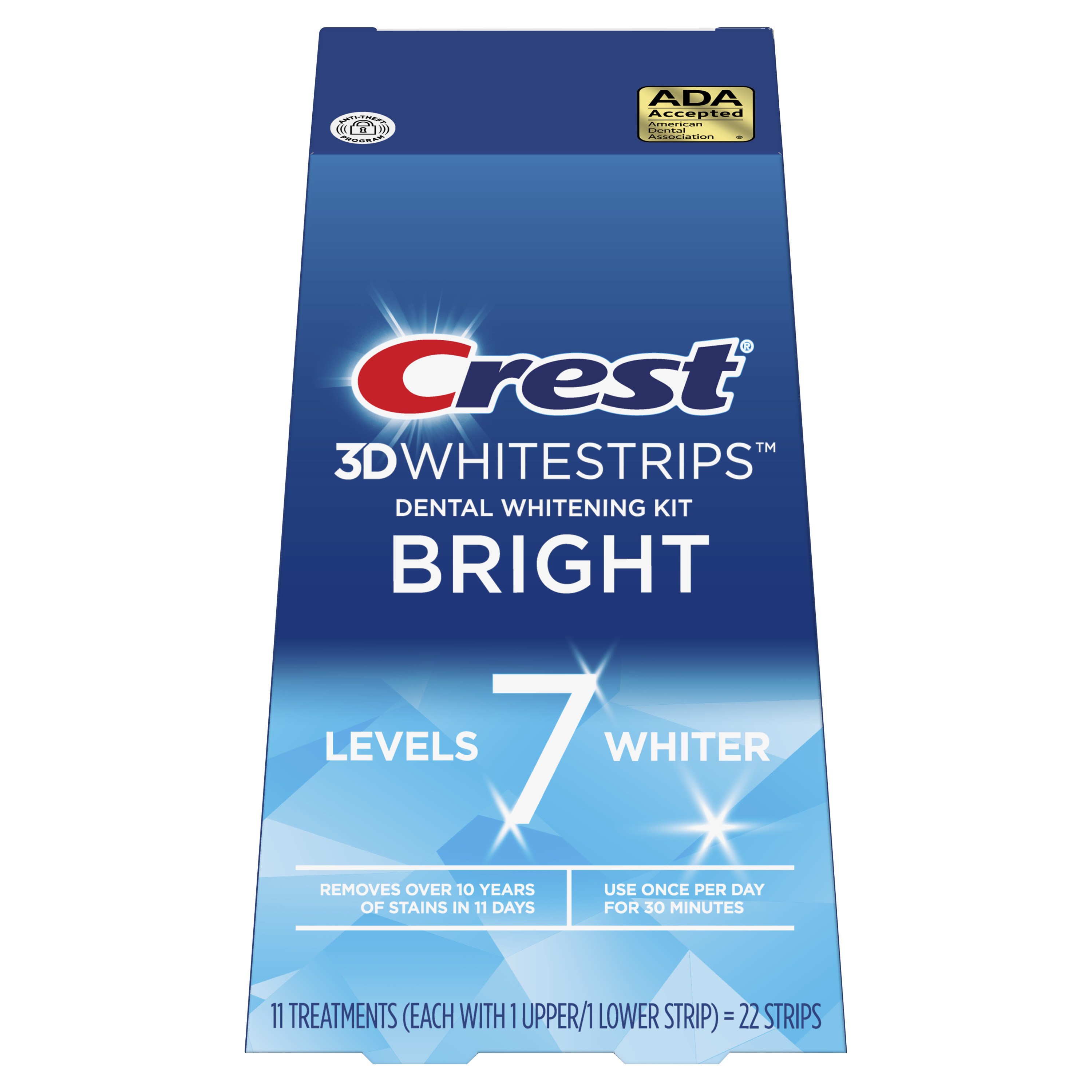 Crest 3DWhitestrips Bright At-home Teeth Whitening Kit, 11 Treatments Crest