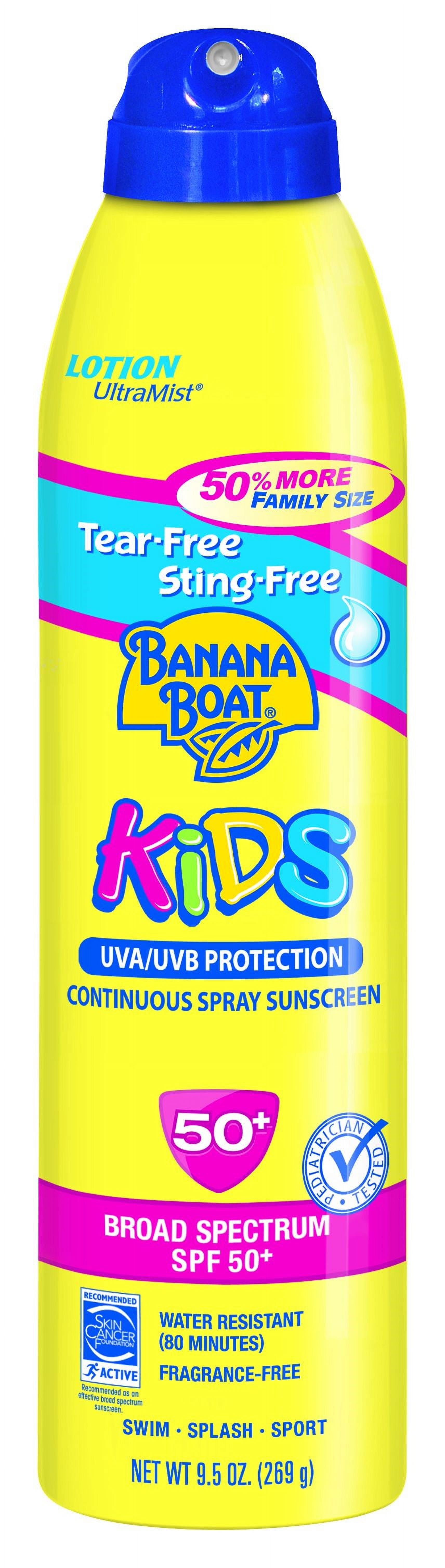 Banana Boat Kids Tear-Free Lotion Spray Family Size Sunscreen Broad Spectrum SPF 50 - 9.5 oz BANANA BOAT