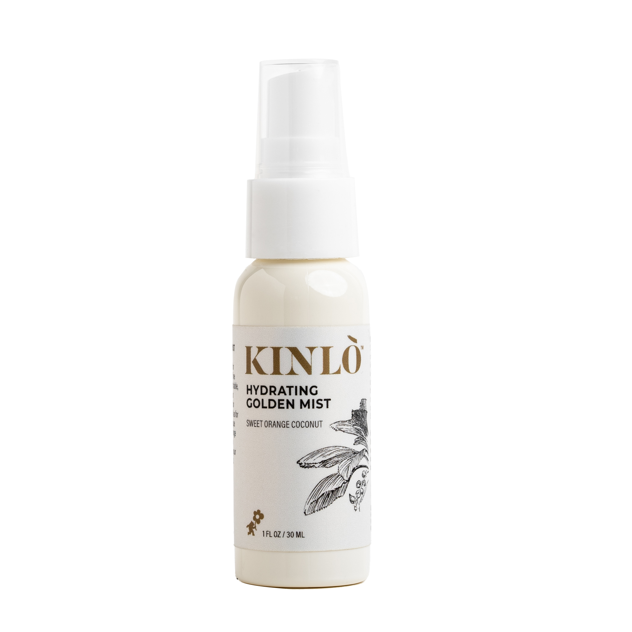 KINLO Hydrating Golden Facial Mist, Sweet Orange and Coconut Scent 1 fl oz KINLO