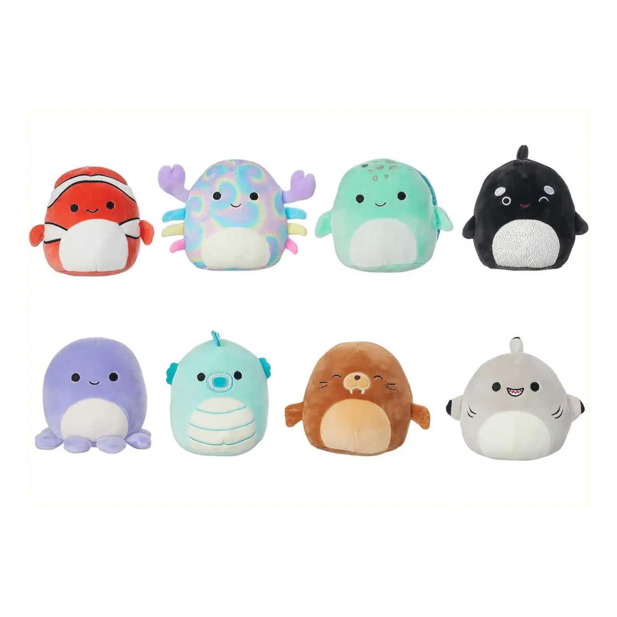 Squishmallows Sea Life Sheldon Cole Christabel Bruce Gordon Violet RIcky Kellytoy