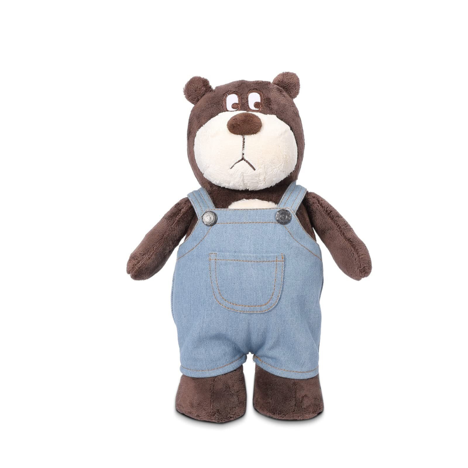 DYesay 13.5" Hansbear Stuffed Animal Toy, Dressed Teddy Bear in Denim Overalls DYesay