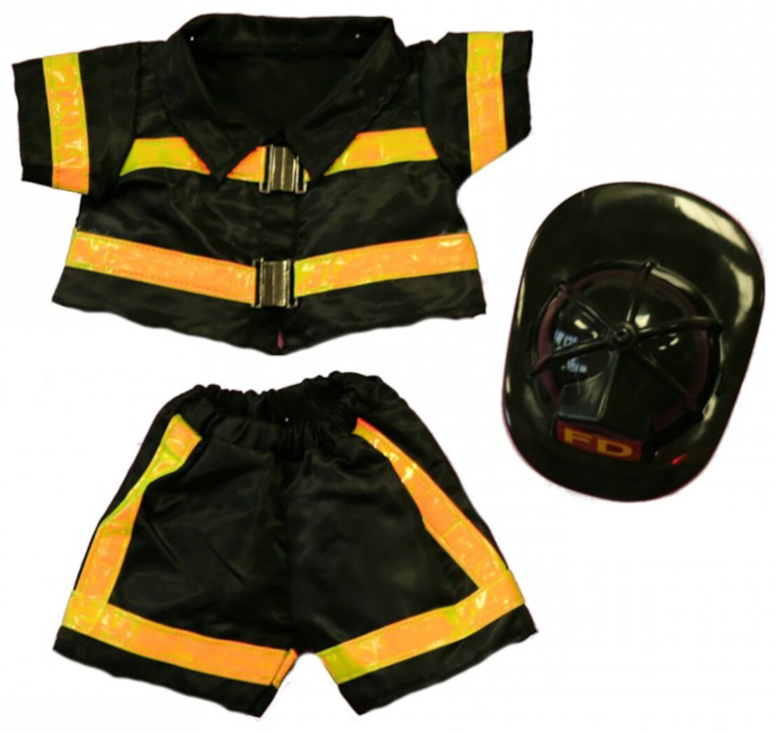 Fireman Outfit Teddy Bear Clothes Fits Most 14" - 18" Build-a-bear and Make Your Own Stuffed Animals Stuffems Toy