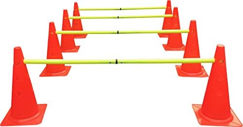 Dog Agility Hurdles Cones - Canine Agility Training Set - 8 Hurdles & 4 Poles Set Sportsgear US