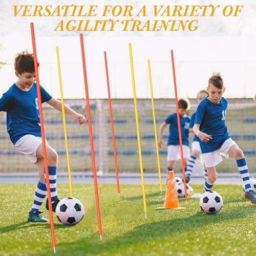 Training Agility Poles 5ft Adjustable Soccer Training Poles Soccer Training Sticks Sports Speed and Agility Training Equipment for Football Sport Soccer Speed Training Silipull