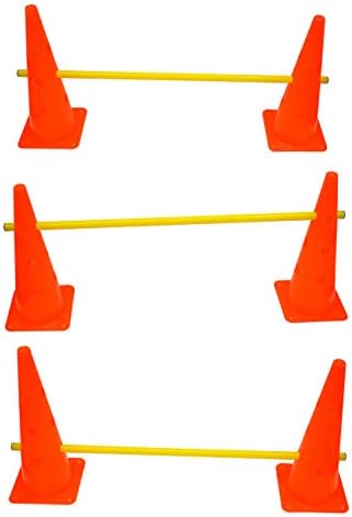 Trademark Innovations Agility Cone Hurdle Pole Set Training Equipment, Yellow Trademark Innovations