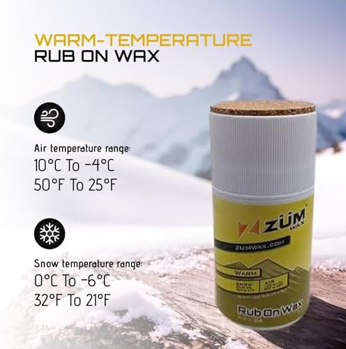 Воск для лыж, сноубордов и кросс-кантри ZUMWax Rub-On 70 г, для тёплой погоды, простой в использовании, с ванильным ароматом ZÜMWAX