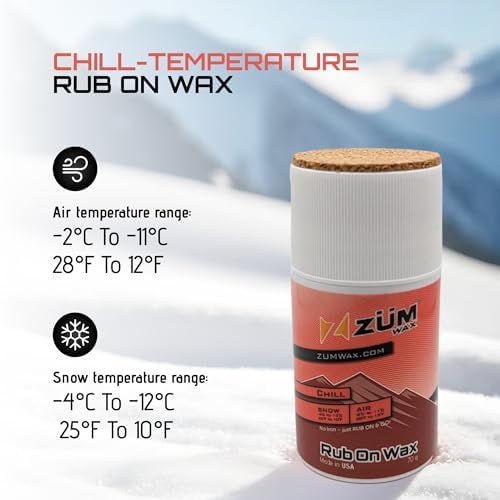 Воск для лыж и сноубордов Rub-On 70g, CHILL температура, легко наносится, долговечный, секретный ванильный аромат ZÜMWAX