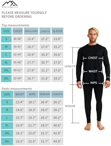 Мужские Базовые майки и топы Merino.tech Merino Wool Base Layer Set Merino.tech