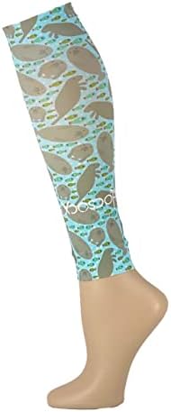 Hocsocx Manatees Unisex Performance 13" Liner Leg Sleeves, Moisture Wicking, Rash & Blister Protection for Field & Ice Hockey, Soccer, Skiing, Hiking, Boot Support Hocsocx